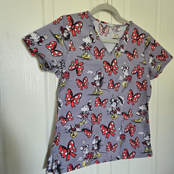 Pair of Disney Mickey and Minnie Mouse scrub Tops - Picture 3 of 11